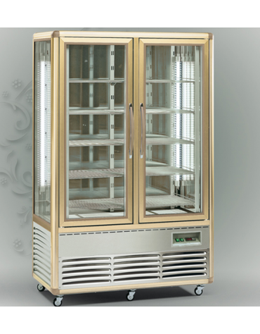 Vetrina espositiva verticale refrigerata con ripiani a griglie mm 1150x660x1810h