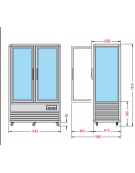 Vetrina espositiva verticale refrigerata con ripiani a griglie mm 1150x660x1810h