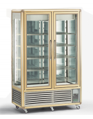 Vetrina espositiva verticale refrigerata con ripiani a griglie mm 1140x686x1810h