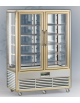 Vetrina espositiva verticale refrigerata +4° +10° C, con ripiani a cristalli - Capacità 1000 Lt - mm 1350x770x1810h