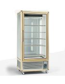 Vetrina espositiva verticale refrigerata con ripiani a griglie temperatura  mm 900x690x1900h