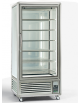 Vetrina espositiva verticale refrigerata statica -10/-20 °C con 5 ripiani a griglie - Capacità 650 litri - mm 900x690x1900h