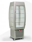 Vetrina espositiva verticale refrigerata con ripiani in cristallo mm 750x750x1940h