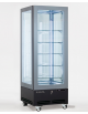Vetrina espositiva verticale refrigerata +4° +10° C ,struttura a vetro portante e ripiani cristallo - 450 Litri - mm 710x700x191