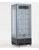 Vetrina espositiva verticale singola refrigerata -15° -21° C, struttura a vetro portante e ripiani in cristallo - cm 71x70x191h