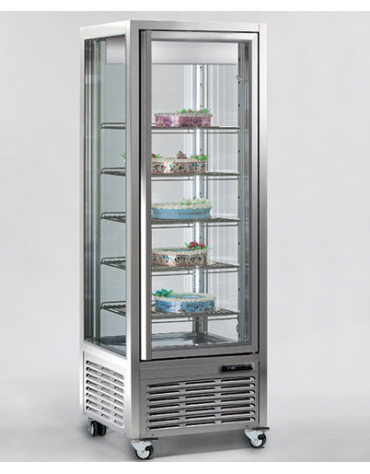 Vetrina espositiva verticale refrigerata con ripiani a griglie mm 700x680x1910h