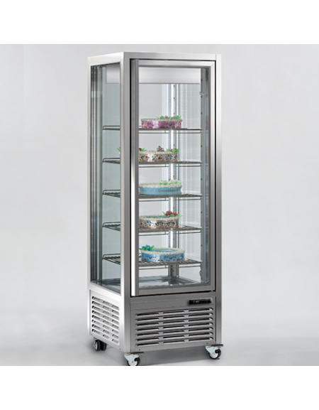 Vetrina espositiva verticale refrigerata con ripiani a griglie mm