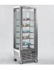 Vetrina espositiva verticale refrigerata +4° +10° C, con ripiani a cristalli - Capacità 450 Litri - mm 700x680x1910h