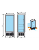 Vetrina espositiva verticale refrigerata con ripiani a cristallo. Adatta per la cioccolata mm 800x680x1910h