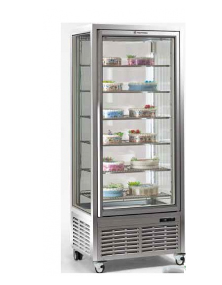 Vetrina verticale con refrigerazione STATICA adatta per gelateria, mm 800x680x1910h