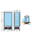 Vetrina verticale con refrigerazione VENTILATA adatta per pasticceria, 900x680x1910h