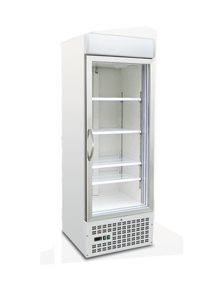 Vetrina espositiva verticale refrigerata con ripiani a griglie mm 680x725x1940h