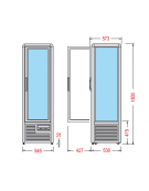 Bottle Cooler espositore refrigerato verticale per bibite, mm 550x530x1800h