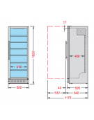 Bottle Cooler espositore refrigerato verticale per bibite, mm 595x640x1850h