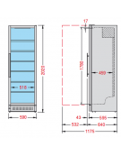 Bottle Cooler espositore refrigerato verticale per bibite, mm 590x640x2020h