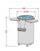 Carrello vini refrigerato, per servizio in sala - mm Ø 505x835h