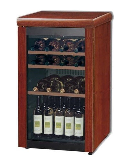 Vetrina refrigerata ventilata per vino CM Capacità netta 106 Lt Capacità: n. 32 bottiglie da 0,75 lt Cm L 56 x P 62,2 x h 90