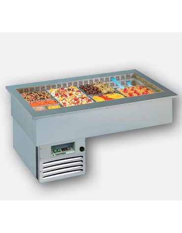 Vasca da Incasso Refrigerata - per Gastronomia - ventilata - 5 Vaschette GN - mm 1772x750x562h