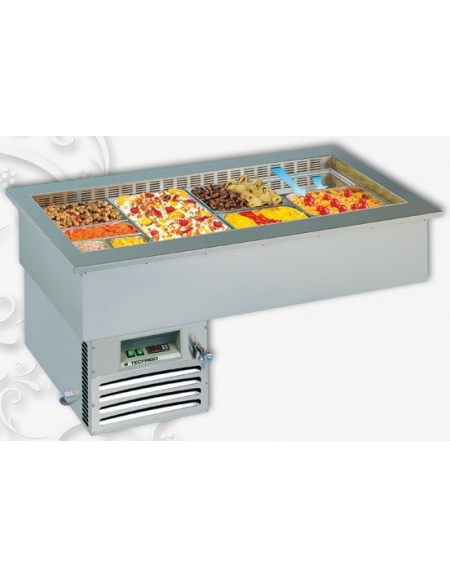 Vasca da Incasso Refrigerata per Gastronomia - Ventilata - 6 Vaschette GN - mm L2062xP792xH562