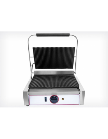 Piastra elettrica per panini media rigata PROFESSIONALE - Piano di cottura da cm 33,5x23