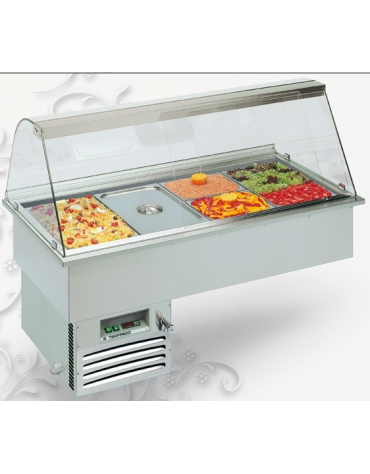 Vasca incasso refrigerata gastronomia capacità 5 vasche Gn1/1 mm L1772xP792xH562