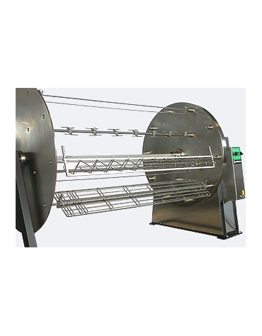 GIRARROSTO PLANETARIO A LEGNA N° 105/120 POLLI - CM 165x47x80h