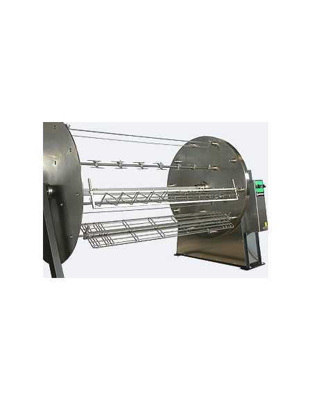 GIRARROSTO PLANETARIO A LEGNA N° 105/120 POLLI - CM 165x47x80h