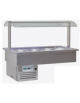 Vasche espositive da incasso refrigerate con vaschette GN e cappa fissa in vetro mm 1122x750x1154h