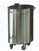 Pattumiera carrellata inox Diametro cm. 40  Altezza cm. 70