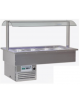 Vasche espositive da incasso refrigerate per 6 vaschette GN e cappa fissa in vetro mm 2062x750x1154h