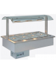 Vasca espositiva da incasso riscaldata Bagnomaria con vaschette GN per gastronomia mm 1772x750x1004h