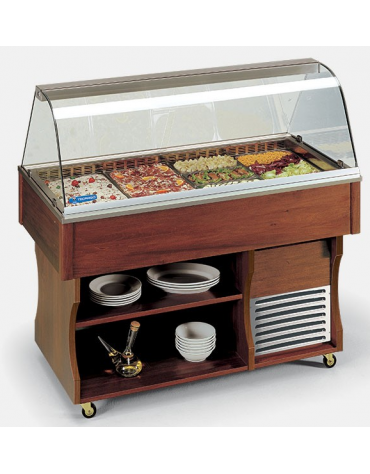 Carrello in legno refrigerato refrigerazione statica Sbrinamento automatico mm L1420xP750xH1348