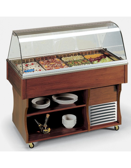 Carrello in legno refrigerato refrigerazione statica Sbrinamento automatico mm L1420xP750xH1348