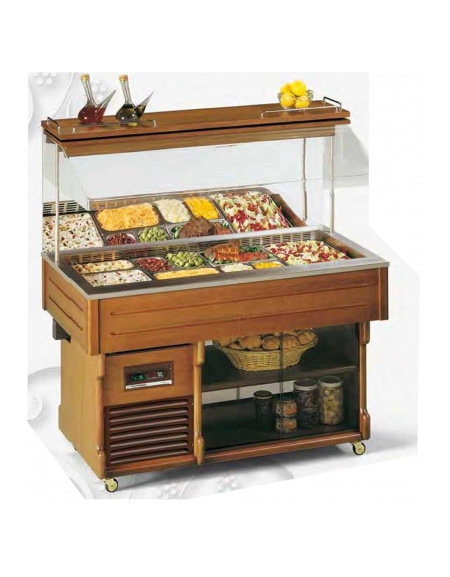 Carrello in legno MURALE, refrigerazione STATICA con motore a bordo mm 2060x750x1554h