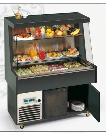 Carrello murale Buffet espositore vano neutro con antine a battente mm L1430xP750xH1800