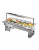 Espositore Buffet Caldo Gastronomia - 6x1/1 GN- Vasca e struttura esterna in acciaio inox mm 2180x750x1530h