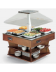 Isola Espositiva Calda - 8x1/1 GN - Piastre in Vetroceramica 2400 W - Cupola in Plexiglass mm 1400x1400x1710h