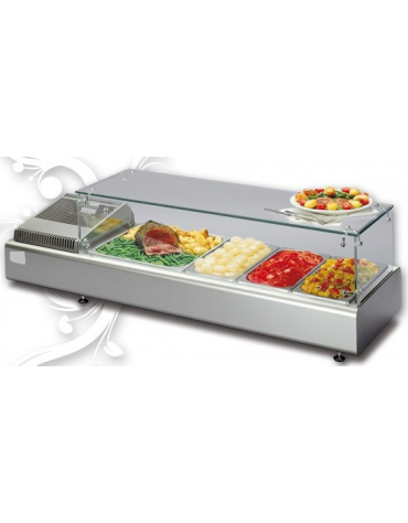 Espositore Da Banco refrigerato Bacinelle GN (tutti i formati GN H MAX. 10 cm) mm L1023XP380XH238