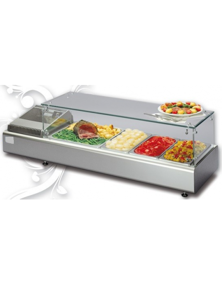 Espositore Da Banco refrigerato Bacinelle GN (tutti i formati GN H MAX. 10 cm) mm L1023XP380XH238