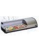 Espositore da banco refrigerato statico in acciaio inox - vetro curvo apribile - 1 piano -  Cm 214x38x25,5h