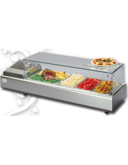 Espositore Da Banco Caldo Bacinelle GN (tutti i formati GN H MAX. 10 cm) Dim. mm L1377XP380XH238