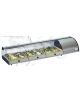 Vetrina refrigerata da banco per sushi - self service-Piano inox refrigerato AISI 316 per esposizione di piatti-cm 143,7x38x25,5