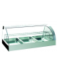 Vetrina refrigerata da banco statico - Struttura in acciaio inox con vetro curvo fisso - 2 piani -  mm 1105x603x441h
