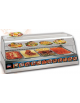 Espositore Da Banco caldo vetri curvi predisposto per bacinelle GN1/1, GN1/2, GN 1/3e GN 2/3 con umidità - mm L1407XP793XH530