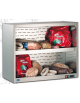 Espositore pensile sospeso inox refrigerato +4 +8 °C  con tenda notte e 2 ripiani -  Dimensioni cm L100XP50XH80