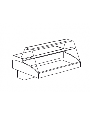 Vetrina refrigerata da appoggio - vetro diritto - Mensola intermedia in cristallo - mm 1972x790x810h