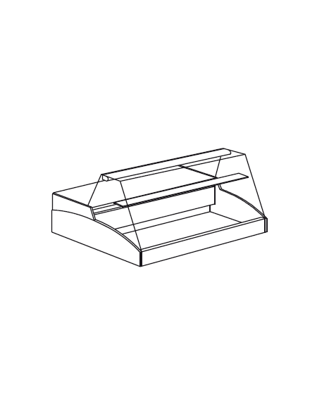 Vetrina refrigerata da appoggio - vetro diritto - Porte scorrevoli di chiusura in plexiglass - mm 756x939x530h