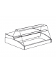 Vetrina refrigerata - vetro diritto - Porte scorrevoli di chiusura in plexiglass - mm 1006x939x530h