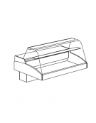 Vetrina refrigerata da appoggio - vetro curvo - Mensola intermedia in cristallo - mm 756x790x810h