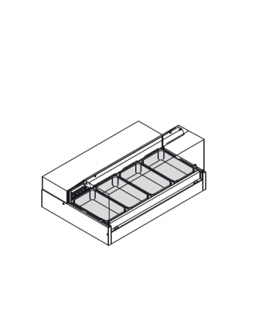 Vetrina riscaldata per gastronomia vetro diritto, capienza 4 GN 1/1 o 8 GN 1/2. mm 1394x960x615h